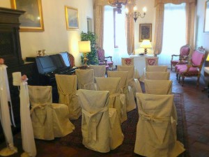 La sala per il matrimonio con rito civile a Palazzo Bove